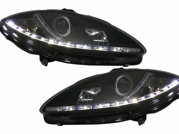 LED DRL Headlights suitable for Seat Leon Altea Toledo (06.2005-2009) Black