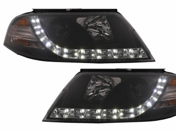 LED DRL Headlights suitable for VW Passat 3BG (09.2000-03.2005) Black