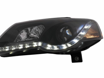 LED DRL Headlights suitable for VW Passat B6 3C (03.2005-2010) Black