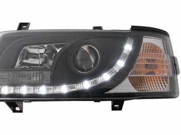 LED DRL Headlights suitable for VW Transporter T4 (1990-2003) Black