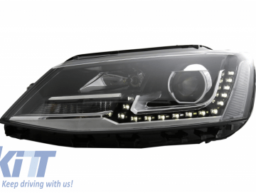 LED DRL Headlights suitable for VW Jetta Mk6 VI (2011-2017) Bi-Xenon GTI OE Design