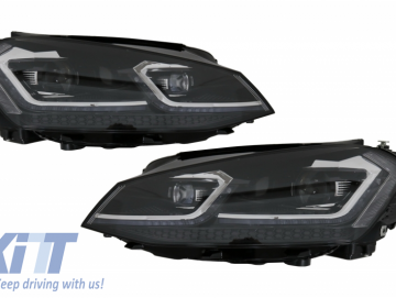 LED Headlights Bi-Xenon Look suitable for VW Golf 7 VII (2012-2017) Facelift G7.5 R Line Design with Sequential Dynamic Turning Lights