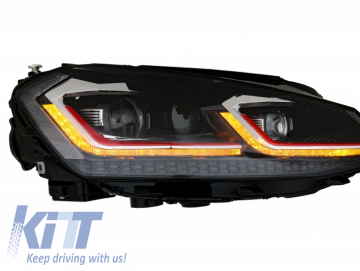 LED Headlights Bi-xenon Look suitable for VW Golf 7 VII (2012-2017) Facelift G7.5 GTI Design with Sequential Dynamic Turning Lights