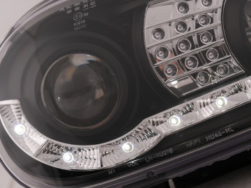 LED Headlights Daylight suitable for VW Golf IV 4 Cabriolet Hatchback Variant (09.1997-09.2003) Black