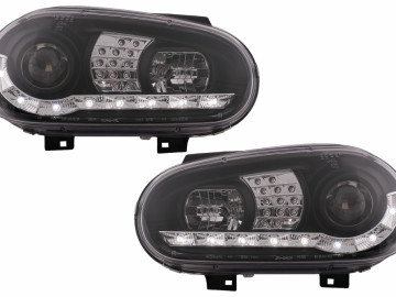 LED Headlights Daylight suitable for VW Golf IV 4 Cabriolet Hatchback Variant (09.1997-09.2003) Black