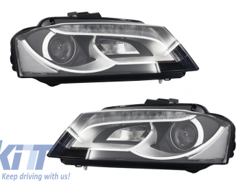 LED Headlights suitable for AUDI A3 8P1 (2008-2012) Design Black/Crystal-Clear