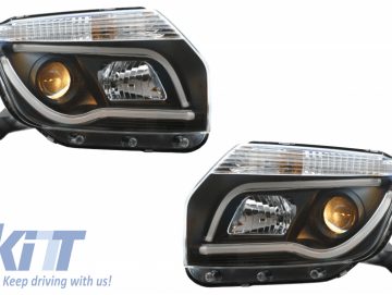 LED Headlights suitable for Dacia Duster I (2009-2014) Tube Light Bar Black edition