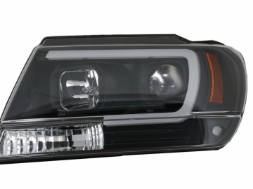 LED Headlights suitable for Jeep Grand Cherokee (1999-2004) Tube Light Black