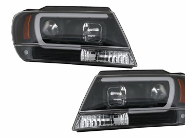 LED Headlights suitable for Jeep Grand Cherokee (1999-2004) Tube Light Black