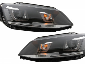 LED Headlights suitable for VW Jetta Mk6 VI (2011-2017) GTI 3D U Bi-Xenon Design RHD