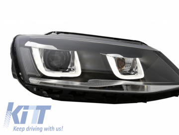 LED Headlights suitable for VW Jetta Mk6 VI (2011-2017) GTI 3D U Bi-Xenon Design