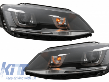 LED Headlights suitable for VW Jetta Mk6 VI (2011-2017) GTI 3D U Bi-Xenon Design