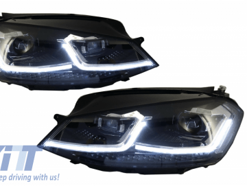 LED Headlights suitable for VW Golf 7.5 VII (2017-Up) GTI Look with Sequential Dynamic Turning Lights RHD