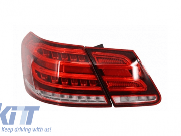 LED Light Bar Taillights suitable for MERCEDES Benz E-Class W212 (2009-2013) Conversion Facelift Design Red/Clear