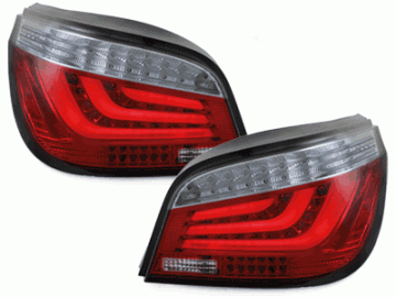 LED-Lightbar Taillights suitable for BMW E60 5er 07-09 Red/Smoke