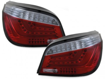 LED-Lightbar Taillights suitable for BMW E60 5er 07-09 Red/Smoke