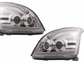 LED TUBE LIGHT Headlights suitable for Toyota Land Cruiser FJ120 (2003-2009) Chrome with Dynamic Secvential Turning Lights