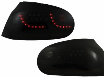 LED Taillights Dynamic Smoke Extrme Black with Rear Bumper Extension and Side Skirts suitable for VW Golf 5 (2004-2007) GTI Design