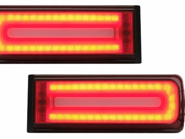 LED Taillights Light Bar suitable for Mercedes G-Class W463 (2008-2017) Facelift 2018 Design Dynamic Sequential Turning Lights Smoke Red