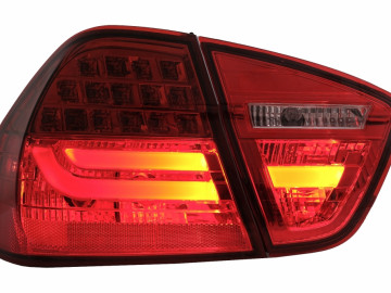 LED Taillights suitable for BMW 3 Series E90 (2005-2008) LED Light Bar LCI Design Red Clear