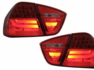 LED Taillights suitable for BMW 3 Series E90 (2005-2008) LED Light Bar LCI Design Red Clear