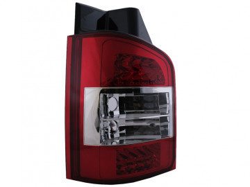 LED Taillights suitable for VW Transporter V T5.1 (04.2010-2015) Chrome Red Clear