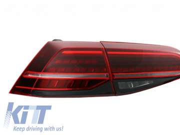 LED Taillights suitable for VW Golf 7 & 7.5 VII (2012-2019) Facelift Retrofit G7.5 Look Dynamic Sequential Turning Lights Dark Cherry Red