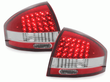 LED taillights suitable for AUDI A6 97-04 _ red/crystal