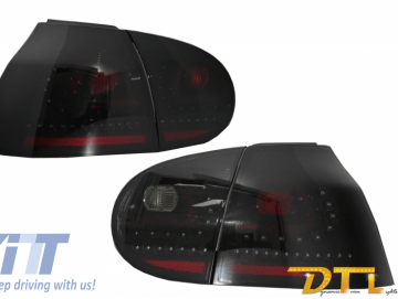 LITEC LED Taillights suitable for VW Golf 5 V (2004-2009) Black/Smoke with Dynamic Sequential Turning Light