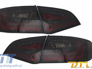 Litec LED Taillights suitable for AUDI A4 B8 Avant (2008-2011) Black/Smoke with Dynamic Sequential Turning Light