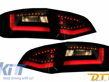 Litec LED Taillights suitable for AUDI A4 B8 Avant (2008-2011) Black/Smoke with Dynamic Sequential Turning Light