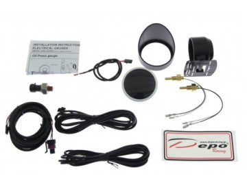 MANÓMETRO DEPO 4V1 60MM PRETO - PRESSÃO DO ÓLEO + TEMPERATURA DO ÓLEO + TEMPERATURA DA ÁGUA + VOLTÍMETRO