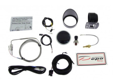 MANÓMETRO DEPO 4V1 60MM PRETO - TEMPERATURA DOS GASES DE ESCAPE + PRESSÃO DO ÓLEO + TEMPERATURA DO ÓLEO + VOLTÍMETRO