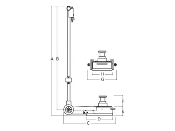 Macaco Pneumático, 60-30-15 T - Beta 3067/60-15T