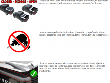 Mitsubishi L200 9/15 Roll Cover tampa de alumínio (Cabine Extra)
