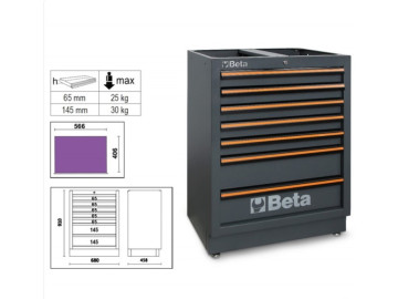 Módulo Fixo Com 7 Gavetas, A Combinar Com Mobiliário Para Oficina C45PRO - Beta C45PRO M7