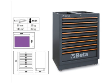 Módulo Fixo Com 8 Gavetas, Para Combinar Com Equipamento Para Oficina C45PRO - Beta C45PRO M8
