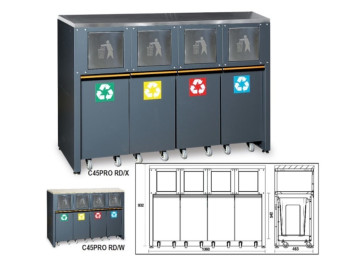 Módulo fixo de recolha de resíduos para mobiliário de oficina C45PRO - BetaC45PRO C45PRO RD