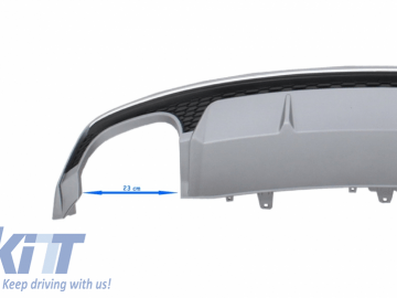 Only S Line Bumper Valance Air Diffuser with Exhaust Muffler Tips suitable for AUDI A7 4G Facelift (2015-2018) S7 Design