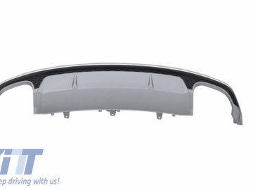 Only S Line Bumper Valance Air Diffuser with Exhaust Muffler Tips suitable for AUDI A7 4G Facelift (2015-2018) S7 Design