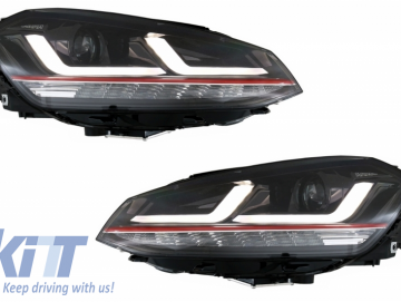 Osram Full LED Headlights with Dynamic Mirror Indicators suitable for VW Golf 7 VII 12-17 Red GTI Upgrade Xenon&Halogen