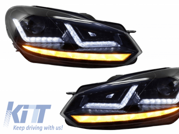 Osram Xenon Upgrade Headlights LEDriving suitable for VW Golf 6 VI (2008-2012) Black LED Dynamic Sequential Turning Lights