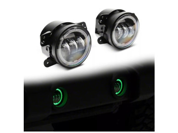 PAR FARÓIS LED NEVOEIRO WRANGLER JK MULTICOLOR