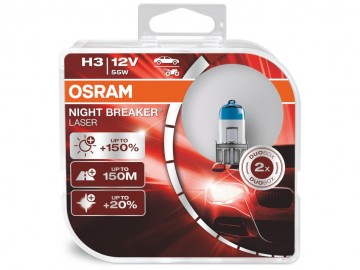 Par Lâmpadas OSRAM Night Breaker Laser H3 +150%