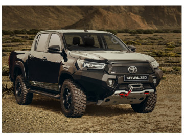 Para-choque RIVAL alumínio Toyota Hilux 2021- (inc. Invincible) com grade RIVAL com faróis de LED