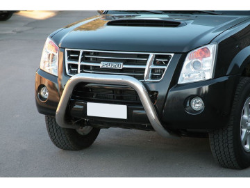 Grelha Frontal em aço inoxidável Ø76mm sem travessa. D-Max/Rodeo [2002 - 2012]