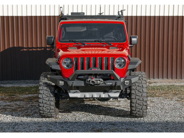 Para-choques dianteiro RIVAL em alumínio para Jeep Wrangler JK/JL 2007+ com faróis LED