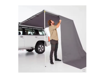 Parede corta-vento lateral para toldo OFFROAD, dimensões 3,0 × 2,0 m, cor cinzenta.
