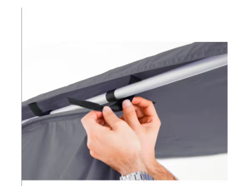 Parede corta-vento lateral para toldo OFFROAD, dimensões 3,0 × 2,0 m, cor cinzenta.