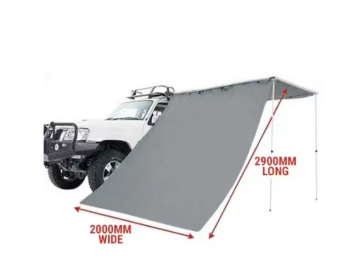 Parede corta-vento para toldo OFFROAD (frontal ou lateral), dimensões 2,0 × 2,9 m, cor cinzenta.